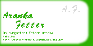 aranka fetter business card